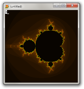 The generated Mandelbrot set