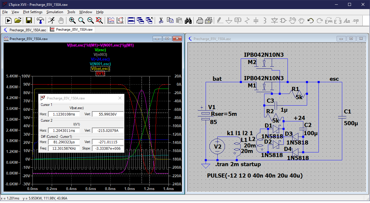 Precharge circuit simulation