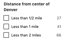 Distance From filter