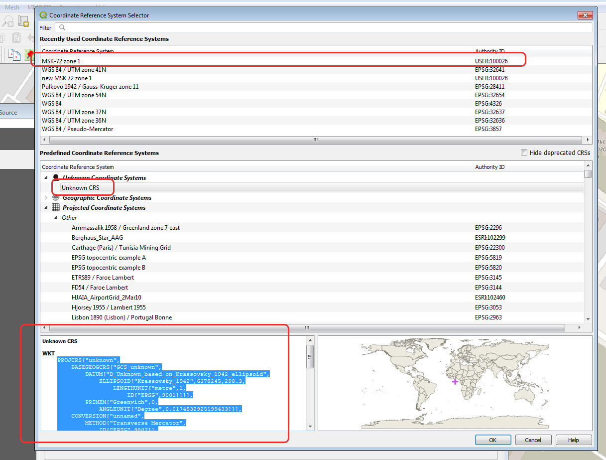 CRS parameters in WKT