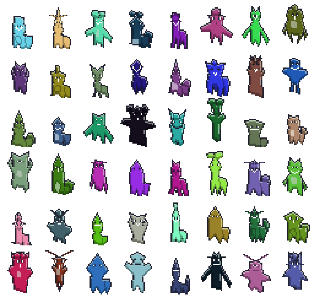 A sample bunch of randomly generated sprites