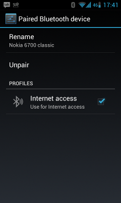 Bluetooth pairing to a Nokia from a Nexus S running 4.0.4