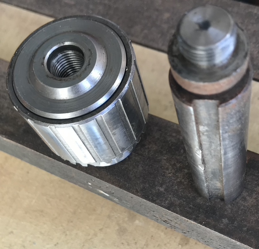 threaded back of an impact drill chuck