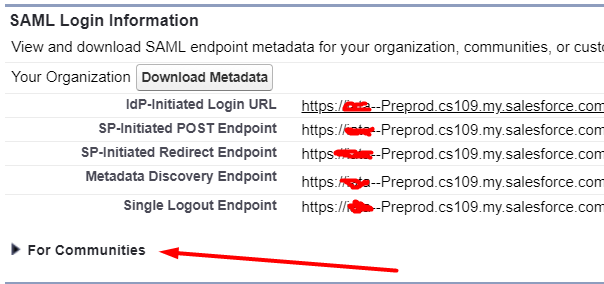 Community SAML Configuration