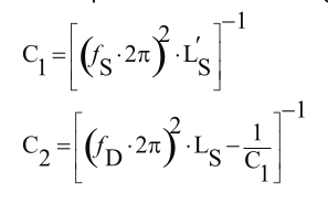 Excerpt from section 10.2.1.2.9 Series and Parallel Resonant Capacitors in the TI bq51221 datasheet