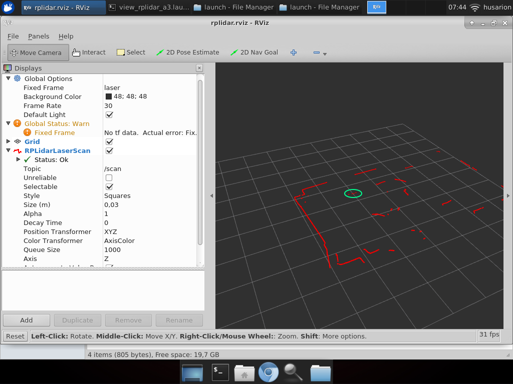 More than 50 cm from the LIDAR