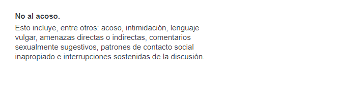 Captura extraída del código de conducta de SOes