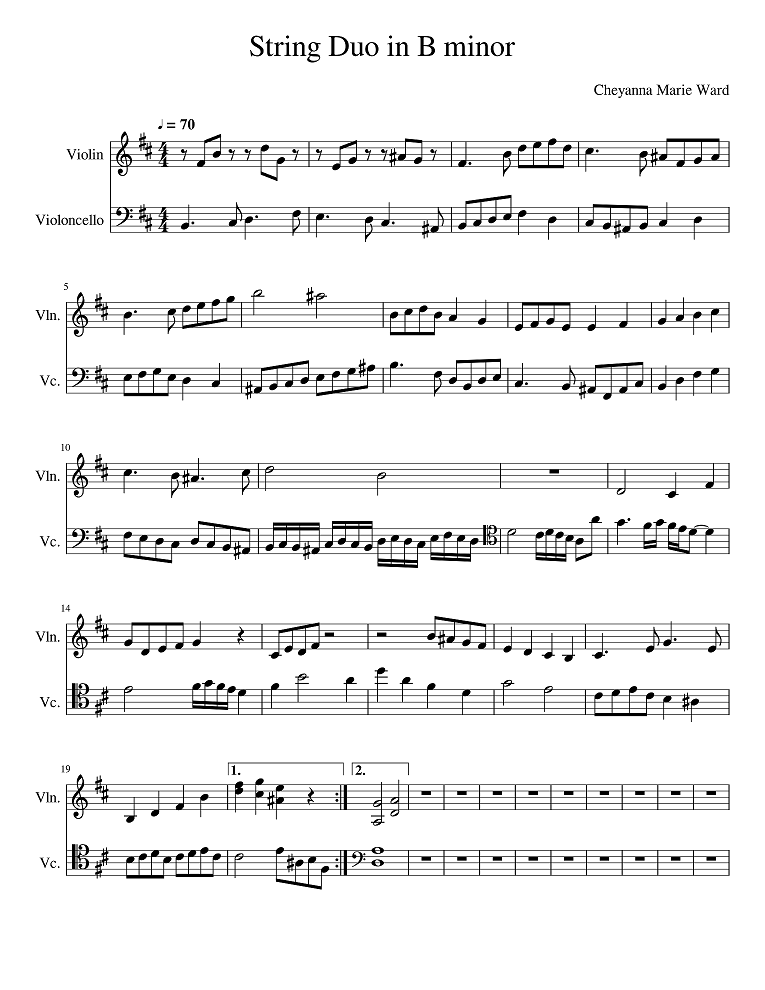 score with clef change after the repeat