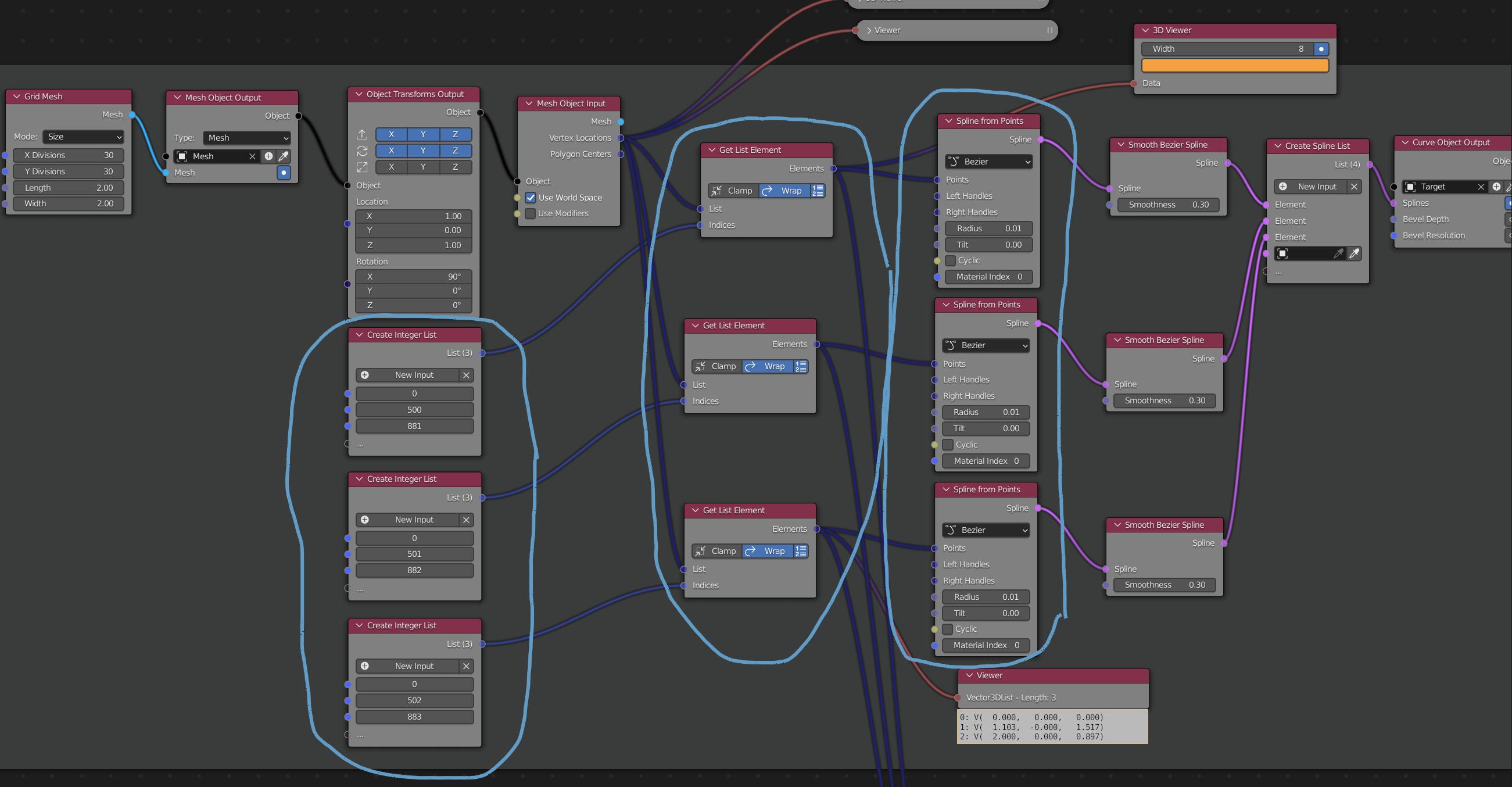 My current Animation Nodes arragement