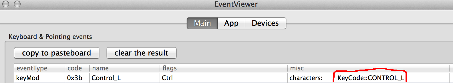 KeyRemap4MacBook EventViewer