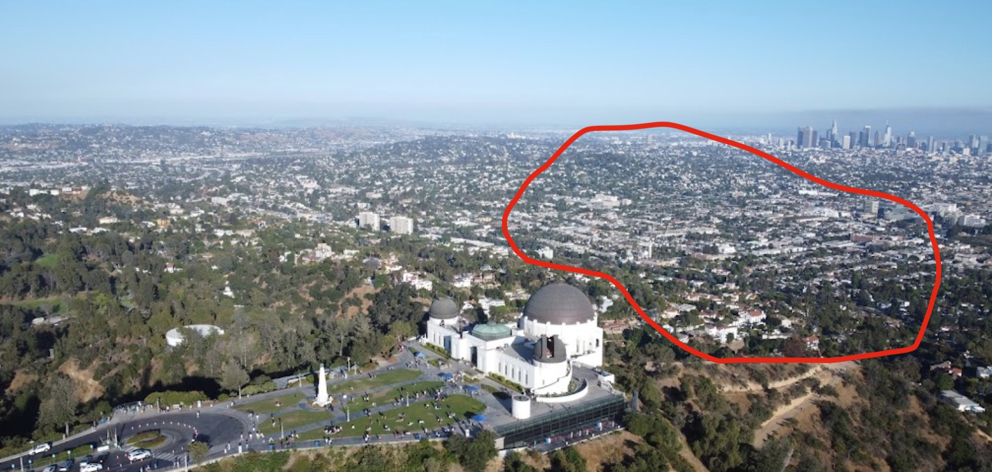 Photo of LA in 2022 with foreground highlighted