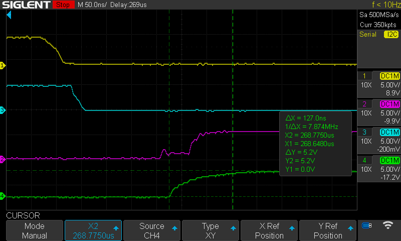 SDA rise time at A89307