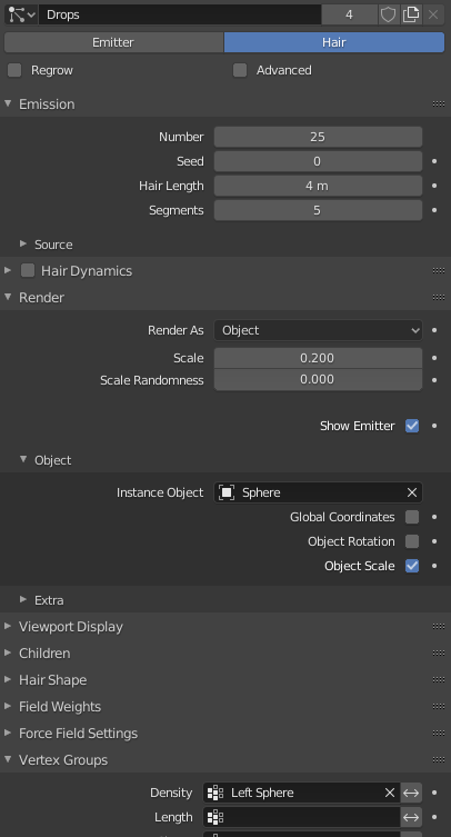 The Particle System setup