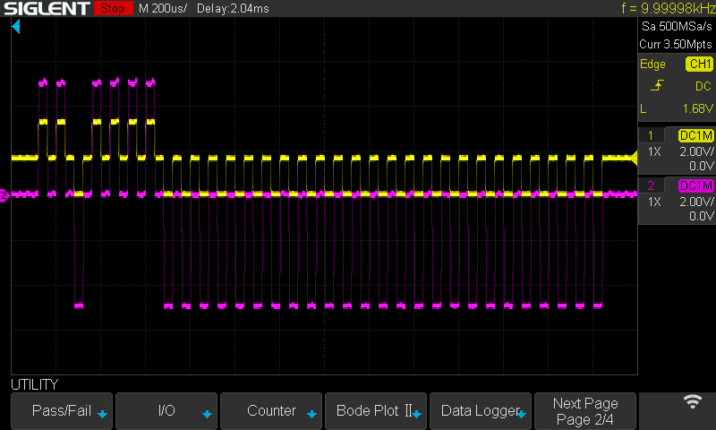 Zoomed out ARINC 429 Waveform at 0-3.3v & offset to +-5v