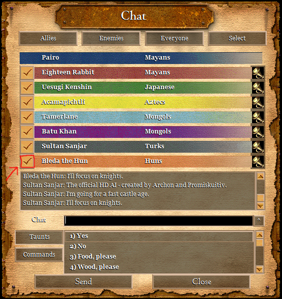 Chat window