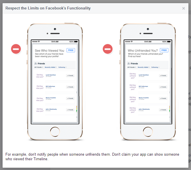 Respect the Limits on Facebook's Functionality