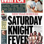 Daily Mirror front page. Headline "SATURDAY KNIGHT FEVER"