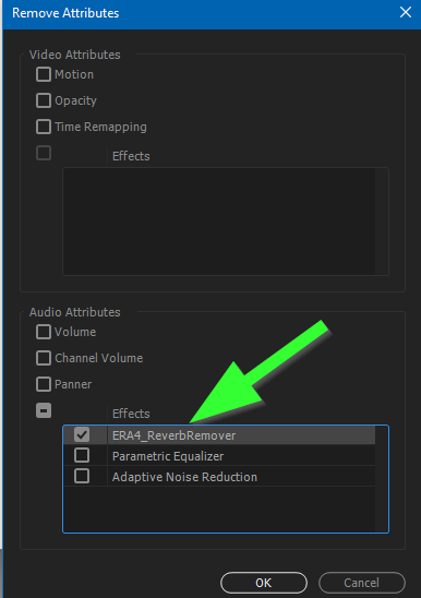 screenshot of Remove Attributes