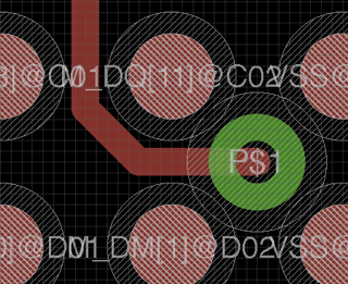 BGA routing between pads and with vias