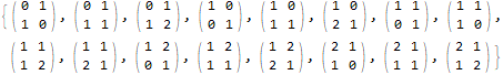 printed matrices with modulo 2 restriction