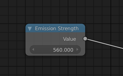 Value node used to specify Emission strength