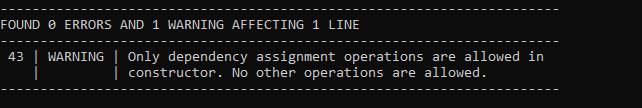 Only dependency assignment operations are allowed