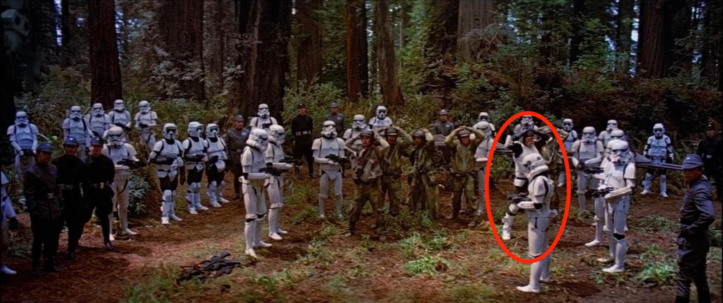 Who's the half-dressed stormtrooper?