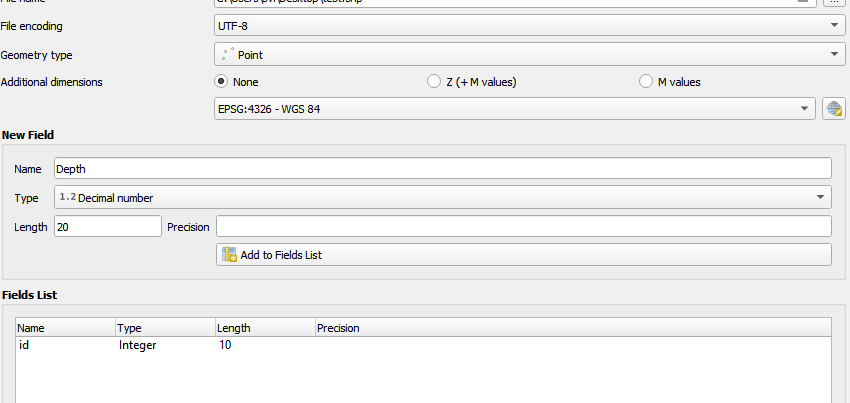 Depth as decimal number