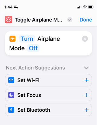 Toggle Airplane Mode