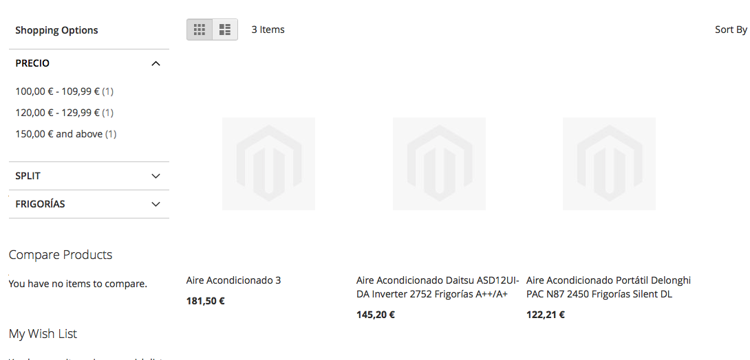 layered navigation price