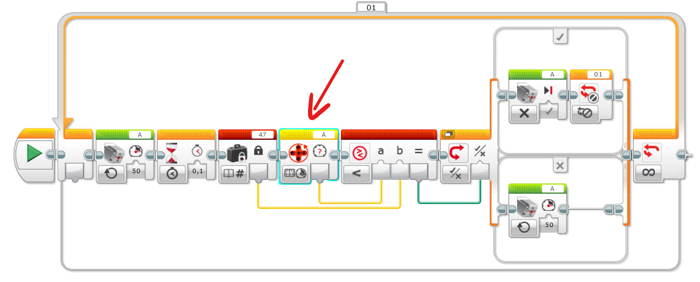 Image of my old and working code, with the block in question marked