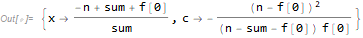 Maximum likelihood estimators of x and c