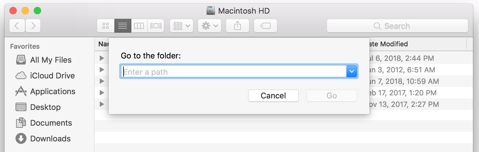 MacOS Modal