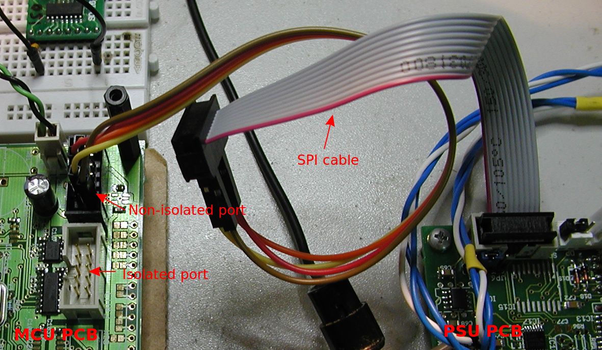 MCU-PSU PCBs connection without isolator