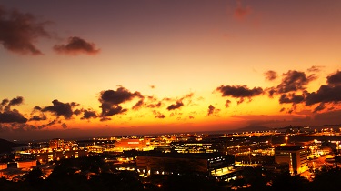 Golden Sunset over Hong Kong Airport