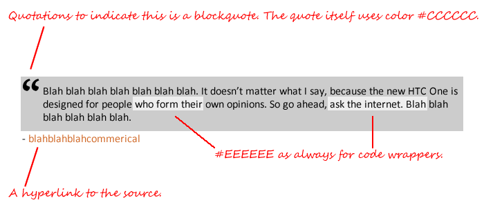 Example One Of Blockquote And Code Wrappers