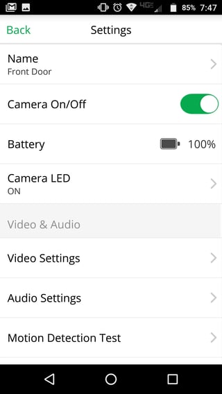 Arlo camera configuration