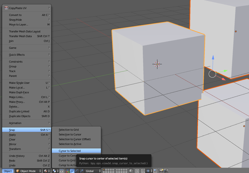 3D Cursor to Selected
