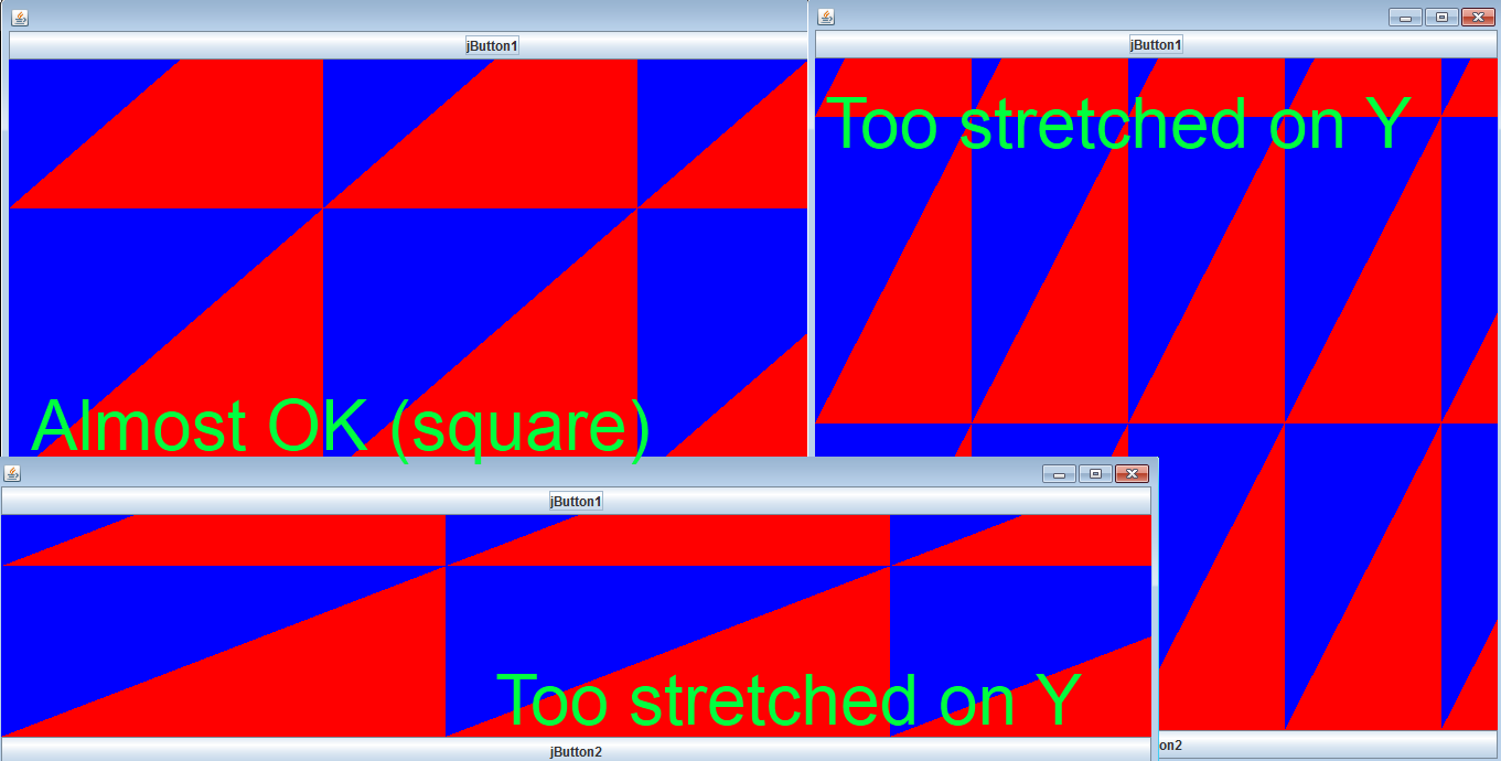 The streching effect after resizing the window