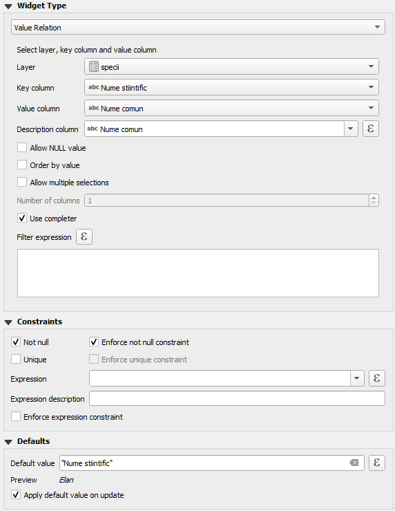 The settings I used for the common name