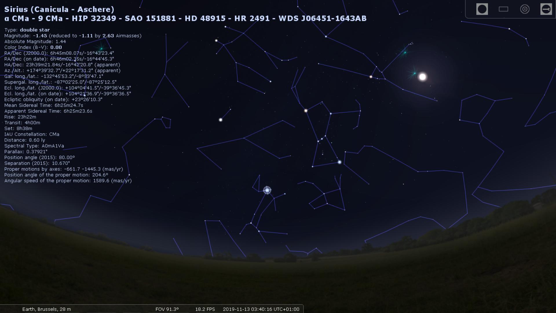 You can easily check this via a tool called Stellarium