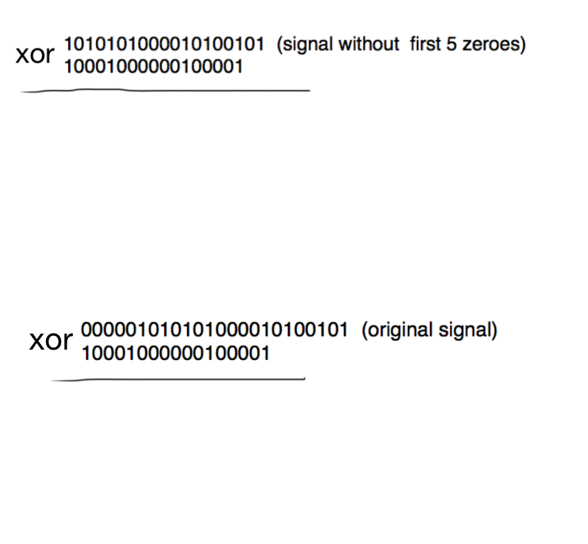 Here is what I think, do I perform xor on 1. or on 2. example?