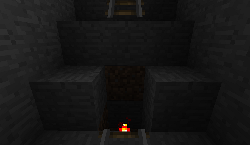 Redstone torch under rail