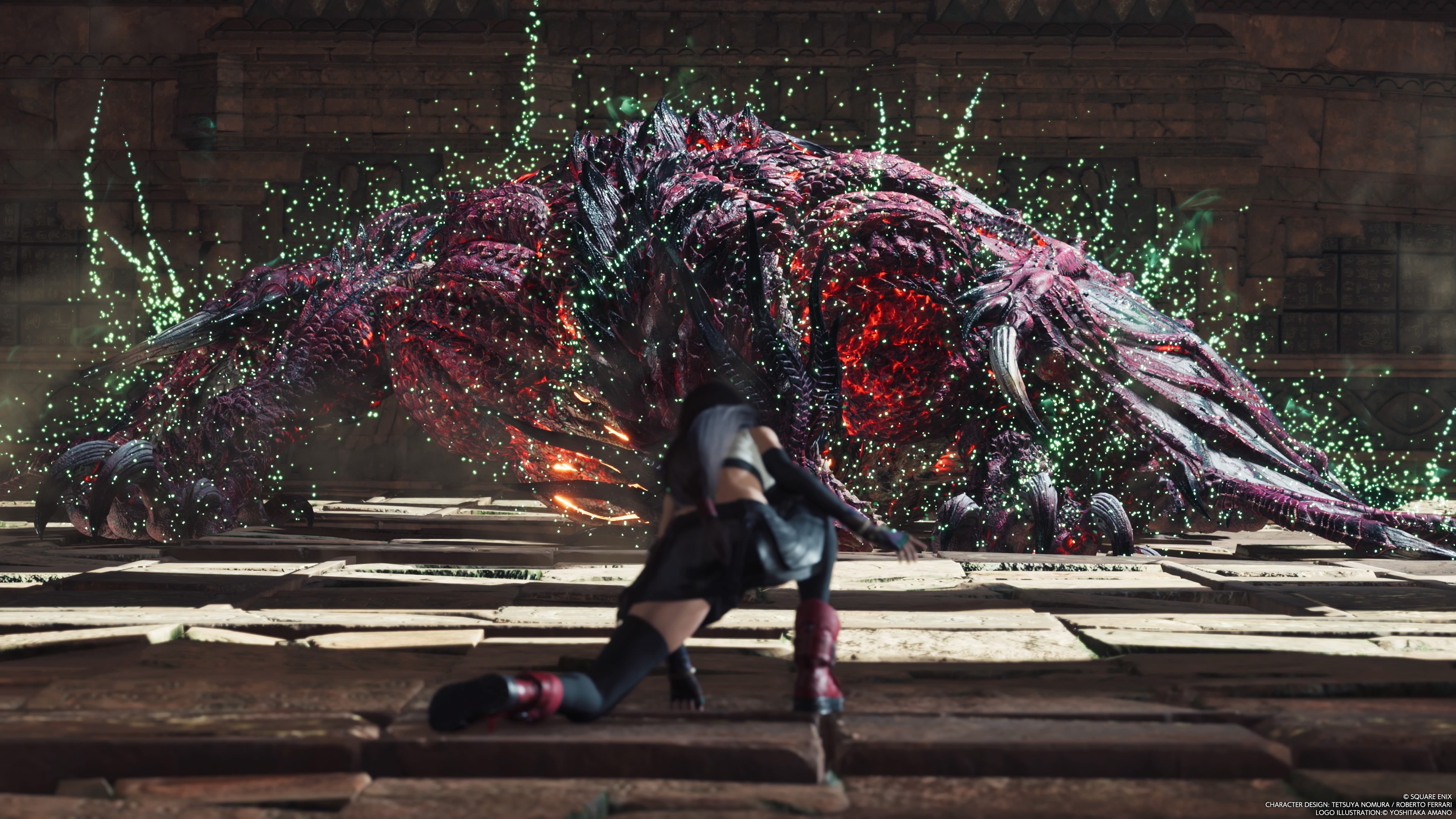 Tifa killing a dragon