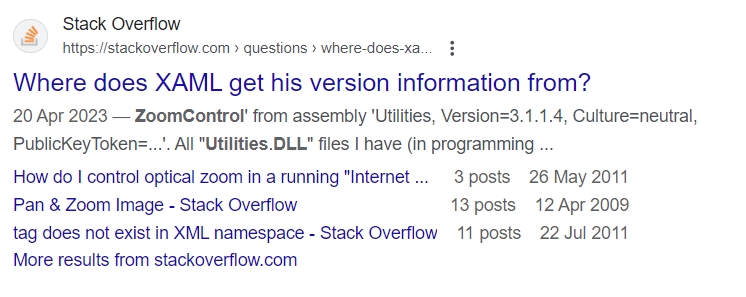 Google result screenshot