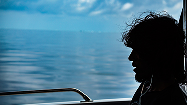 Passenger next to me in a Fast Boat, Maldives