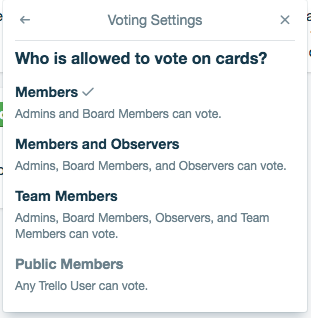 Options for who can vote on the Board