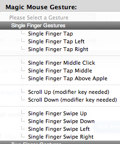 BetterTouchTool Magic Mouse Gesture menu