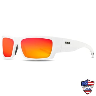 White frame orange lens sunglasses