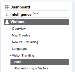 Visits in Google Analytics